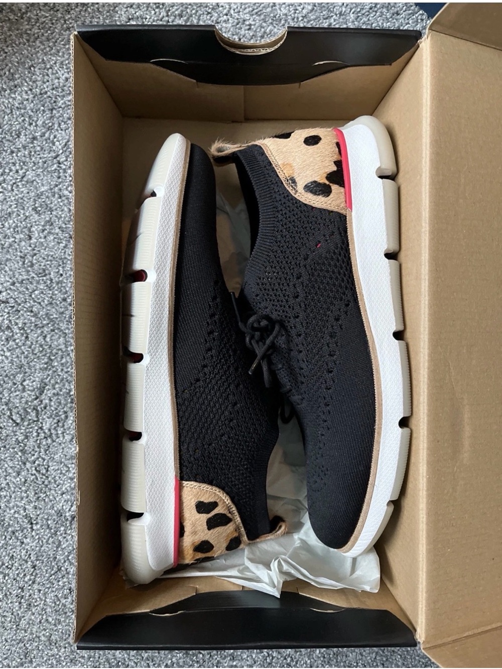 COLE HAAN  ZEROGRAND Women's Shoes Black Jag Print  NEW W21344 women 8.5